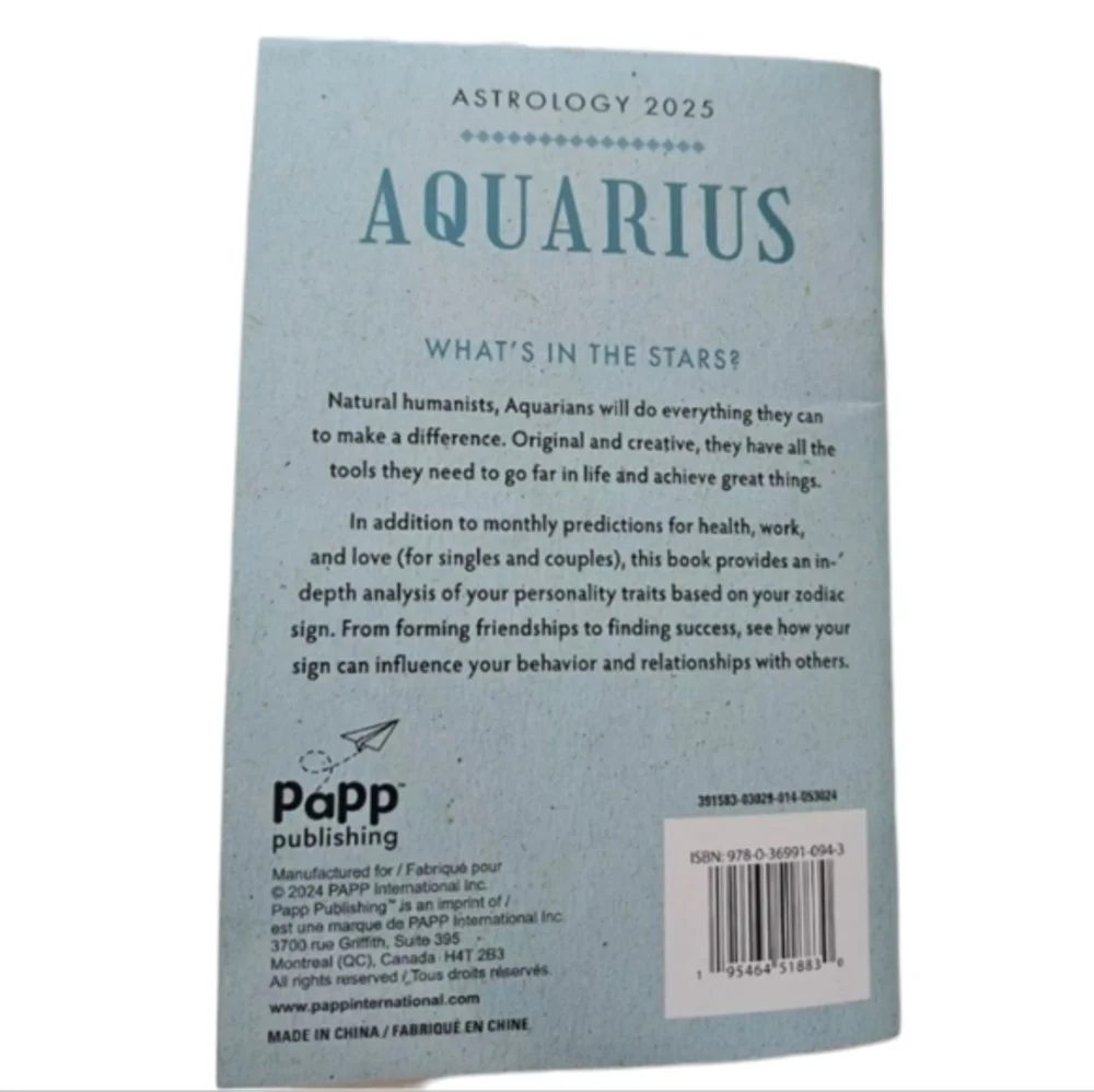 Astrology 2025‎ Aquarius Planners Horoscope Paperback Book Chantale Montepetit